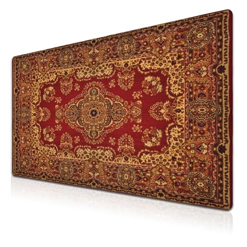 Samgula Gaming Mouse Pad Retro Boho, Large Mousepad Office Desk Mat, Work Desk Mat Non-Slip Rubber Base Waterproof with Stitched Edges, 35.4 X 15.7 inch for Work/Game/Office/Home Vintage Bohemian