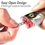 Dr.Fish 50 Pack Fishing Power Clips Stainless Steel Speed Clip Quick Change Fast Link Fishing Snap Connector Freshwater Saltwater Quick Snap Crankbait Tackle 175LB