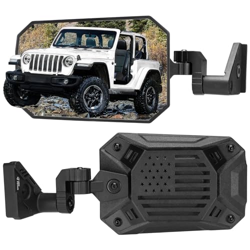 JOYTUTUS Mirrors Doors Off Compatible with Wrangler JL Gladiator JT 2018-2025, Wrangler JL Side Mirrors with Doors Off Wider View No Vibrate & Wobble (Patented), Not Fit Doors On