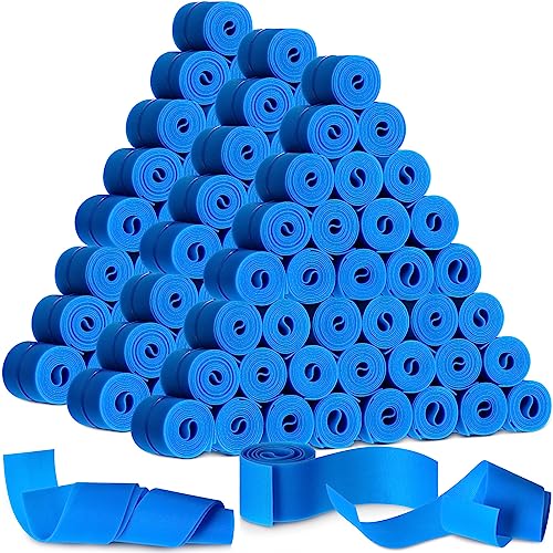 Timgle 500 Pack Disposable Tourniquet First Aid Elastic Tourniquets Bulk Latex Free Blue Medical Hemostatic Bandages Nursing Supplies Essentials for Outdoor Sport