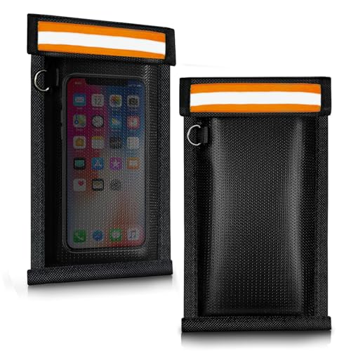 ocuvaep Faraday Bags for Phones and Car Keys 2 pack, Signal Blocking Pouch, Faraday Bags, Anti-Theft Faraday Cage, Fireproof & Waterproof Cell Phone Signal Blocking Bag