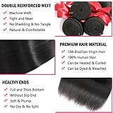 10A Human Hair Bundles Brazilian Straight Hair Bundles 22 24 26 Inch 100% Unprocessed Virgin Weave 3 Bundles Human Hair Raw Remy Hair Bundles Deals Natural Black