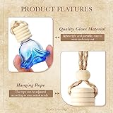 BBTO 50 Pcs Hanging Car Air Freshener Car Diffuser Bottles Empty Glass Perfume Bottle Freshener Diffuser Bottle Pendant for Essential Oil Fragrance Aromatherapy Bottle Ornament (Colorful,Rose)