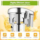 Commercial Juice Extractor Juicer Machine Electric Fruit and Vegetables Juice Maker Stainless Steel Constructed Centrifugal Juice Extractor Juice Press Machine 2800r/min 370W