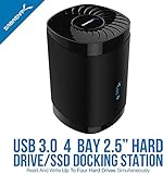 SABRENT USB 3.0 4 Bay 2.5” Hard Drive/SSD Docking Station with Fan (DS-4SSD)