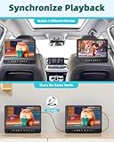 12.5" Dual Portable DVD Players for Car Headrest, Desobry Car DVD Player Dual Screen Play a Same or Two Different Movies with 5-Hour Rechargeable Battery, Regions Free, Support USB/Sync TV