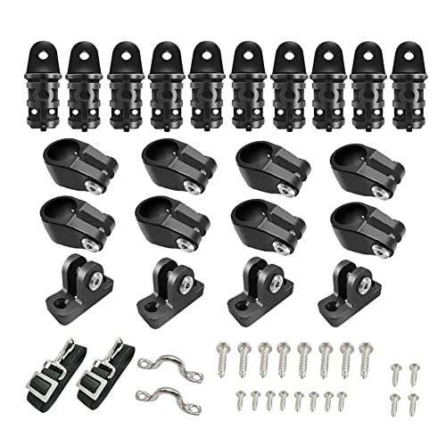 Bimini Top Fittings - 7/8" Nylon Set for Boat Canopy, Bow Hardware