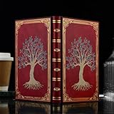 Luxurious Diary with Built-in Password Lock, 180° Lay Flat Design, Lock Journal for Men & Women, Personal Planner Organizer, A5 220 Pages 120gsm Paper, Tree of Life Cover, 5.9 x 8.5 inches Wine Red