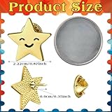 Lyrow 50 Pcs Star Lapel Pins Star Badge Pins Gold Encouraging Funny Lapel Pins Bulk Y2k Pins Metal Stars Brooches for Backpacks Award Student Employees Military 4th of July Memorial Day