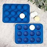 Webake Golf Ball Chocolate Molds, Silicone Golf Ball Mold 12-Cavity, Golf Mold for Cake Decorations, Chocolate, Hot Chocolate Bomb, Candy (Pack of 2)