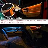 CHUANGHUI Car Interior Door LED Lighting Ambient Light Trim Strip Accessories for BMW 3 Series F30 F31 320i 328i 330i 335i 340i Door Two-Color Atmosphere Lamp Replacement Cover (Carbon Fiber Color)