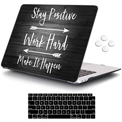 iCasso Compatible with MacBook Air 13 Inch Case 2020 2019 2018 Release A2337/A2179/A1932 with Retina Display Touch ID, Protective Hard Shell Case and Keyboard Cover for MacBook Air 13 - Stay Positive