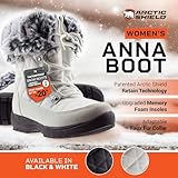 ArcticShield Faux Fur Womens Winter Snow Boots for Women - Dual Style Fur Collor Waterproof Snow Boots for Women with Memory Foam Insoles - Snow Boots with Heat Retain Technology (Snow White)