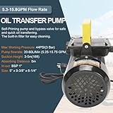 BLACKHORSE-RACING Self Priming 110V AC 16GPM 60L/min Oil Transfer Pump Fuel Diesel Kerosene Biodiesel Pumps