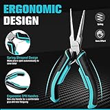 DURATECH Mini Pliers Set, 6PCS Jewelry Pliers Set, CRV Construction, Includes Needle Nose, Diagonal, Long Nose, Bent Nose, End Cutting and Linesman Pliers, for Making Crafts, Repairing Electronic