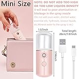 Mudder 8 Pieces Nano Sprayer Facial Mister Portable Mini Face Mist Atomization USB Rechargeable 30ml Face Steamer for Skin Care Eyelash Extensions Daily Makeup