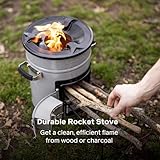 EcoZoom Rocket Stove Heavy Duty Portable Camp Stove for Outdoor Cooking, Versa Dual-Fuel (Wood & Charcoal)