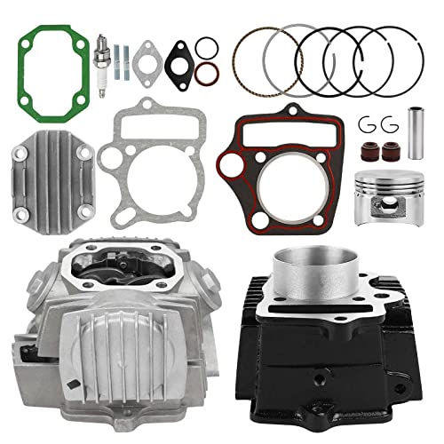 FLYPIG 52.4mm Cylinder Head with Cylinder Piston Rebuild Kit for 110CC 4 Stroke Chinese Roketa Taotao Coolster ATV Pit Quad Dirt Bike Go Kart