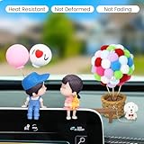 mCare Adorable Cartoon Couples Car Decoration for Dashboard, Boy Girl Cute Ornament with Dog and Balloons