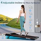 Treadmill with Incline Walking Pad Treadmill, Treadmills for Home Under Desk Treadmill 2.5HP Brushless Motorized, Treadmills for Home Small App Compatible Portable Treadmill with Remote Control