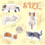 ONEPEACE Mini Cat Cute Car Accessories, Resin Cat for Dashboard Decorations, Desk Decorations, Car Ornament Interior Decors Rearview Mirror Funny Gifts 5 Pcs