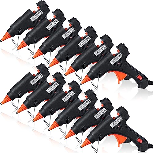 Zhengmy 12 Pcs Mini Glue Gun Crafts Hot Melt Guns Low Temp Glue with Burn Protection Fast Preheating and Easy Squeeze Trigger for School DIY Arts Class Projects Home Quick Repairs, 20 W (Black)