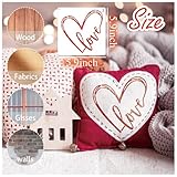 16 Pieces Heart Stencils for Crafts Reusable Mixed Media Geometric Stencils for Painting on Canvas Scrapbook Paper Fabric Pillows Card Making (16 Heart)