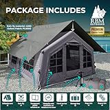 Rbm Outdoors Koala Coody Inflatable Tents for Camping with Stove Jack, Luxury Camping Tents, 2-8 Person Canvas Blow Up Tent, Easy Setup Casa de Campaña Inflable with Pump+Stove (Khaki, Medium-5)