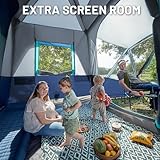 TIMBER RIDGE 5-9 Person SUV Tent with Screen Porch and Awning for Family Camping, Weather Resistant and Portable Van or Car Tent, Includes Rainfly and Storage Bag, 13' W X 10' L X 7.1' H, Blue