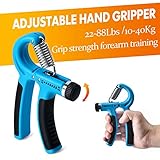 IMENSEAS Grip Strength Trainer 7 Pack Adjustable, Finger Stretcher Resistance Extensor Bands, Finger Exerciser, Hand Gripper Strength Ring & Stress Ball, Blue