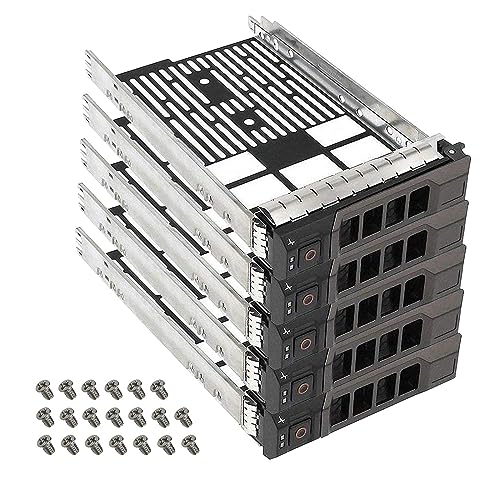 YEECHUN (5 Pack) 3.5" SAS SATA Hard Drive Tray Caddy Replacement Compatible with Dell PowerEdge T330 T430 T630 R230 R330 R430 R530 R630 R730 R730XD R930 MD1400 MD3400 Series