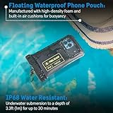 Pelican 2 Pack Marine - IP68 Waterproof Phone Pouch (Regular Size) Floating Waterproof Phone Case - Beach Cruise Ship Travel Essentials - Works w/ All Phones - Detachable Lanyard - Black/Hi-Vis Yellow