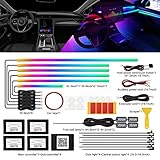 Dreamcolor Acrylic Interior Car LED Strip Light with Wireless APP, RGB 18 in 1 with 175 inches 593 LEDs Fiber Optic Ambient Lighting Kits, 16 Million Colors Sound Active Function Car Neon Lights