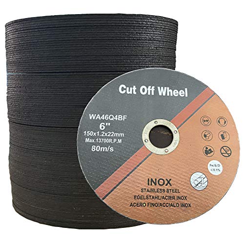 50 PCS Cut Off Wheel 6 Inch 6"x.047"x7/8" Cutting Disc for Angle Grinder Ultra Thin Metal & Stainless Steel