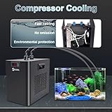 SDLOOL Aquarium Chiller 42gal, 1/10 HP Water Chiller 160L Fish Tank Hydroponics Cooling System with Quiet Design Refrigeration Compressor for Water Weeds Axolotl Jellyfish Coral Shrimp