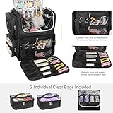 Relavel Hair Tools Travel Bag Hair Stylist Backpack Hairdresser Cosmetology Bag, Heat Insulation Full Layer for Curling Iron, Hair Straightener, Travel Accessories Train Case Barber Organizer, Black