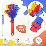 Sratte 80 Pcs 7.5 Inch Hand Clappers Noisemakers Bulk Clappers Noisemakers Party Favors Mini Hand Soundboard Plastic Noise Makers for Sporting Events Fiesta Birthday Game Rewards Cheers Supplies