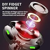 Fidget Spinners for Adults and Kids, Stress Anxiety ADHD Relief Figets Toy, Metal Finger Hand Spinner Toys with Luminous Light, Fidget Spinner Need Absorb Light Then Release in Dark