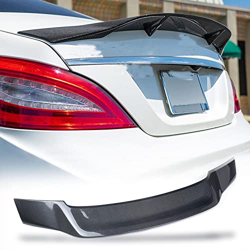 MCARCAR KIT Real Carbon Fiber W218 Trunk Spoiler for Mercedes Benz CLS Class 2012-2018 CLS63 CLS350 CLS400 CLS500 CLS550 AMG Auto CF Car Rear Boot Lid Highkick Wing Lip Factory Outlet (Carbon Fiber)