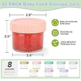 RowinsyDD 32-Pack Leakproof 4oz Glass Baby Food Jars With Lids - BPA Free, Freezer & Microwave Safe