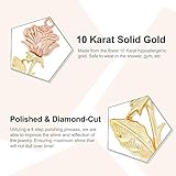 CA CHARMAMERICA Gold Long Stem Rose Charm - Rose Pendant Charm - Mother's Day Gift, Birthday Gift - Rose Flower Dangle Charm -10 Karat Solid Yellow and Rose Gold (Style 1)