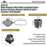 CAMPINGMOON Outdoor Camping Butane Gas Refill Adapter (Butane Gas to EN417 Lindal Valve Canister to 1lb Propane Tank (Z11/Z15/Z22))