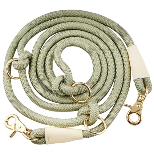 8.5ft Hands Free Nylon Rope Leash - Adjustable Crossbody Dog Walking Leash