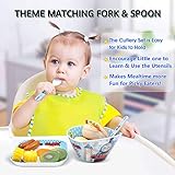 Thomas Transport Fans 5 Pcs Set Cartoon Durable Tableware Meal Dishes Mealtime Food Feeding Eating Set includes Dinner Serving Bowl Plate Cup with a Matching Spoon and Fork