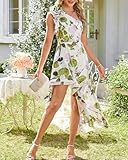 GRACE KARIN Womens Summer One Shoulder Sleeveless Dresses Floral Flowy Ruffle High Low Wedding Guest Maxi Sundresses