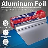 Hash Top 12" x 1000" (1 Pack) Standard Aluminum Foil Roll - Food Service Heavy Duty Aluminum Foil Roll - Commercial Grade Disposable Aluminum Foil Roll for Food Service Industry and Home Use