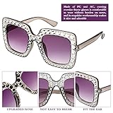 Chumia 20 Pairs Rhinestone Sunglasses Bling Crystal Sunglasses 70s Glitter Disco Glasses Retro Glasses for Women Girls(Multicolor)