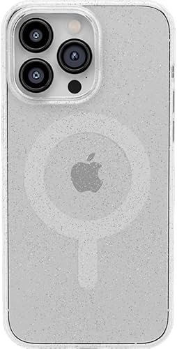 Casely iPhone 14 Pro Max Case | Clear Skies | Clear Shimmer Sparkling Glitter Phone | Compatible with MagSafe