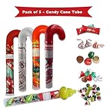 Hershey's Stocking Stuffer Candy Cane Tube Variety 5 Pack- Hershey Kisses Christmas Candy Cane, Grinch Hershey Kisses, Candy Cane Kisses, Kit Kat, and Reese's Christmas Candy Stocking Stuffer