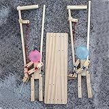 Wooden Fencing Puppets Balloon - Handmade Large 2025 New Man Bamboo Big Man Battle Board Games, Wooden Battle Bots Arena, Battle Bots (Upgraded Bamboo Joint Puppet*1)